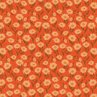 Pattern of small white flowers on a red background