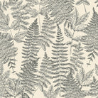 Pattern of black fern leaves on a beige background