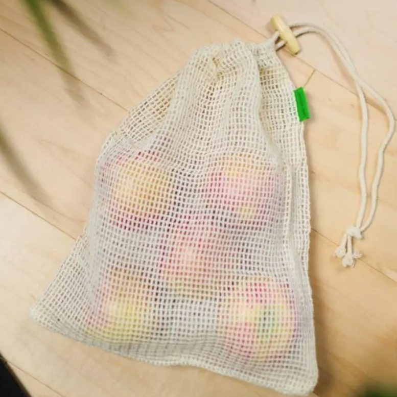 Organic Cotton Mesh Produce / Laundry Bags