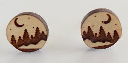 Upcycled Earrings - Moonlight Forest