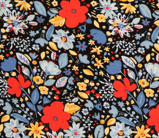 Red and Blue Floral