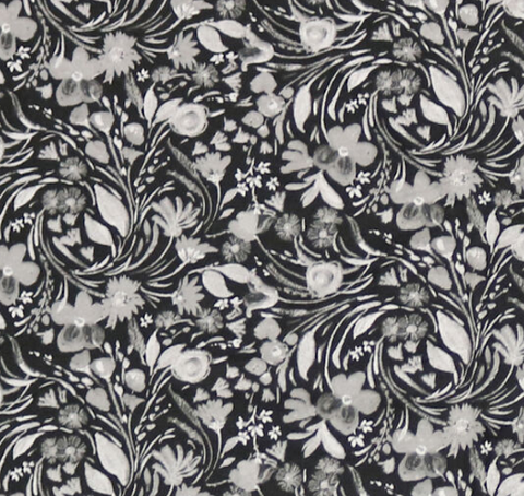 Black Floral Swirl
