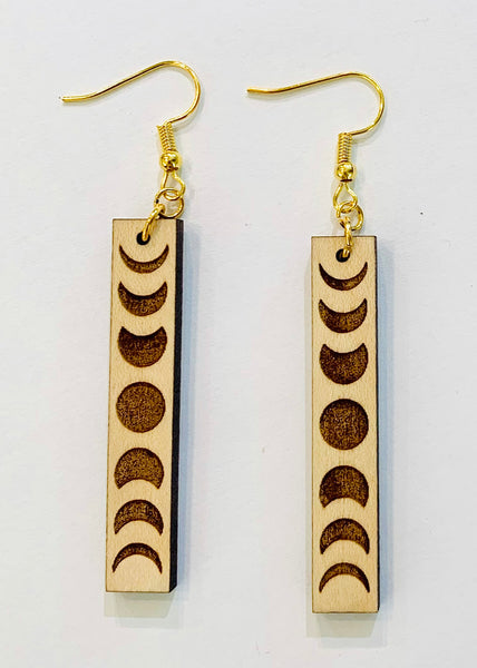 Upcycled Earrings Moon Phases