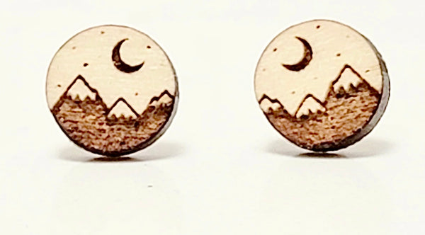 Upcycled Earrings - Moonlight Forest