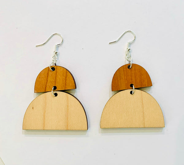 Upcycled Earrings Two Half Moons
