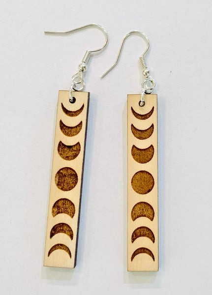 Upcycled Earrings Moon Phases