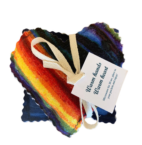 Hand Warmers - Rainbow / Blue Plaid