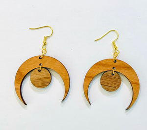 Upcycled Earrings Crescent Moon