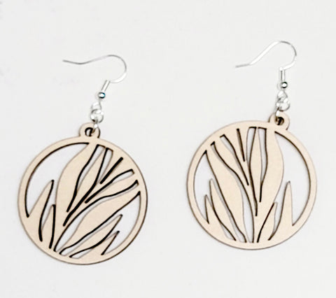 Upcycled Earrings - Circle Leaves 2